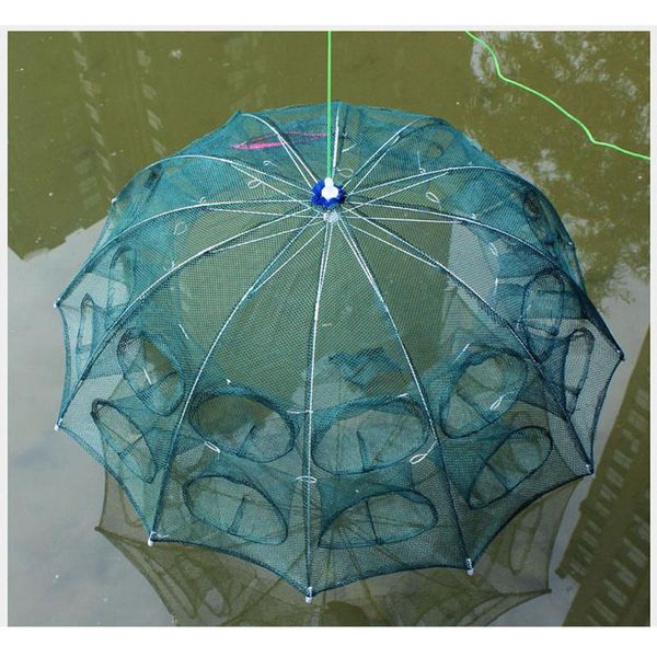 

4/6/8/10/16/24/28 strengthened 4-28 holes automatic fishing net shrimp cage nylon foldable crab fish trap cast folding accessories