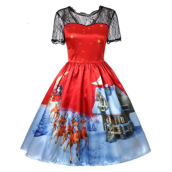 

dresses print casual lace pompous dress for women, Black;gray