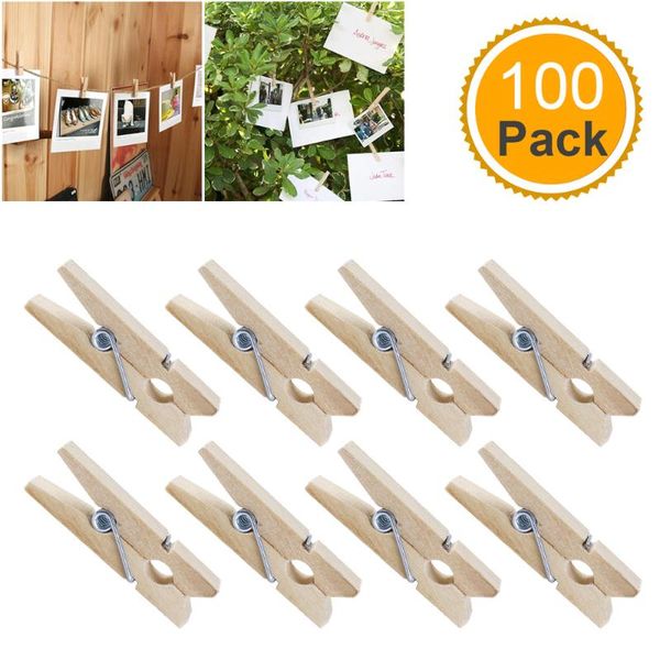

clothing & wardrobe storage rosenice 100pcs mini natural wooden clothe po paper peg clothespin craft clips 3.5cm