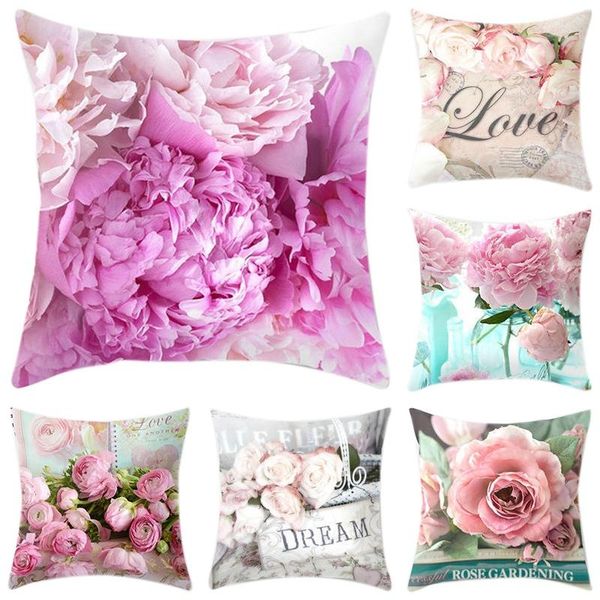 

pillow case 6pcs floral series pillowcases roses cover for sofa bedroom car decoration flower cherry throw covers