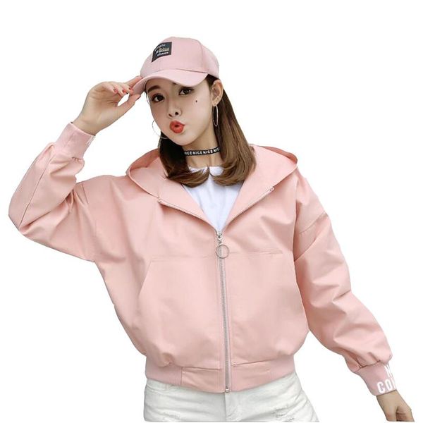 

women's jackets 2021 spring autumn women hooded fashion korean students loose bf harajuku style baseball uniform jacket female tide, Black;brown