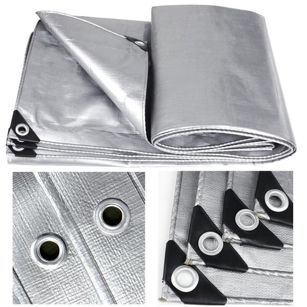

shade 0.32mm 2-sides silvery pe tarp cover rainproof cloth tent awnings waterproof sun net home garden furniture