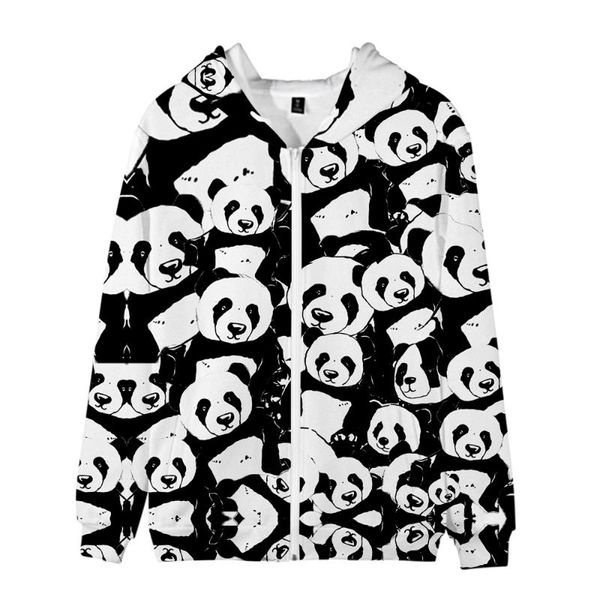 

men's hoodies & sweatshirts chinese panda 3d zipper men/women sweatshirt fashion oversized hooded casual boys child clothing, Black