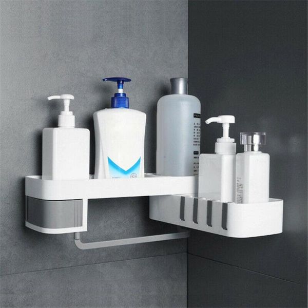 

bathroom storage & organization corner rack shower shelf organizer for kitchen decoration punching-wall mounted holder