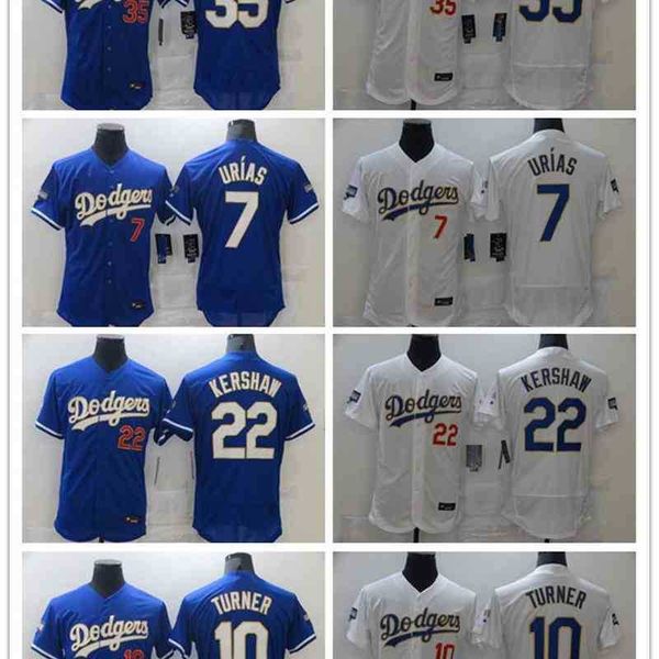 

2021 NEW MLB Dodgers Elite Platinum blue 10#7#22#35# Baseball Shirt, Beige