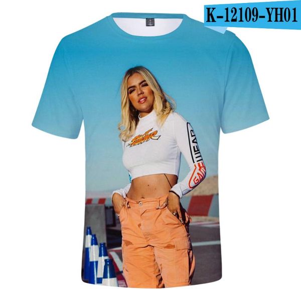

women's t-shirt karol g short sleeve t-shirts casual streetwear kpop boy girl tees man fashion o-neck tshirt, White