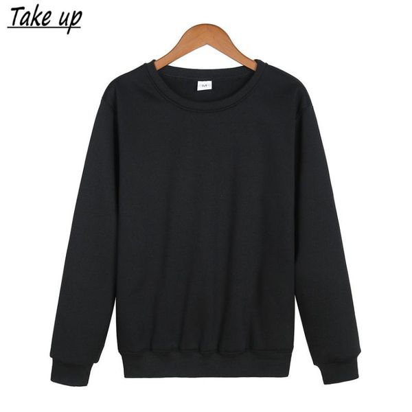 

men's hoodies & sweatshirts take up brand 2021 solid color round neck women's pullover sportswear harajuku couple coat jacket stre, Black