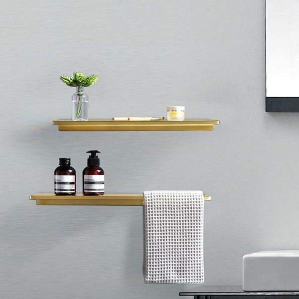 

bathroom shelves 1pcsbathroom shelf set solid zinc alloy shampoo holder anti-rust soap dish brushed gold towel rack wall organizer