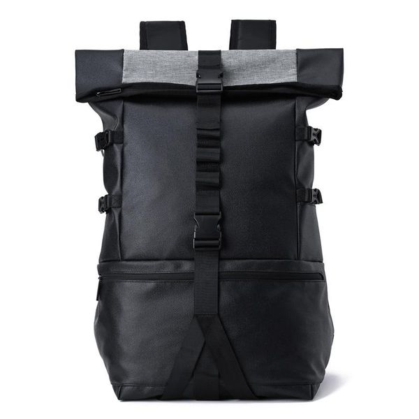 

basketball backpack large capacity men's fitness pu bag waterproof traveling student expanded