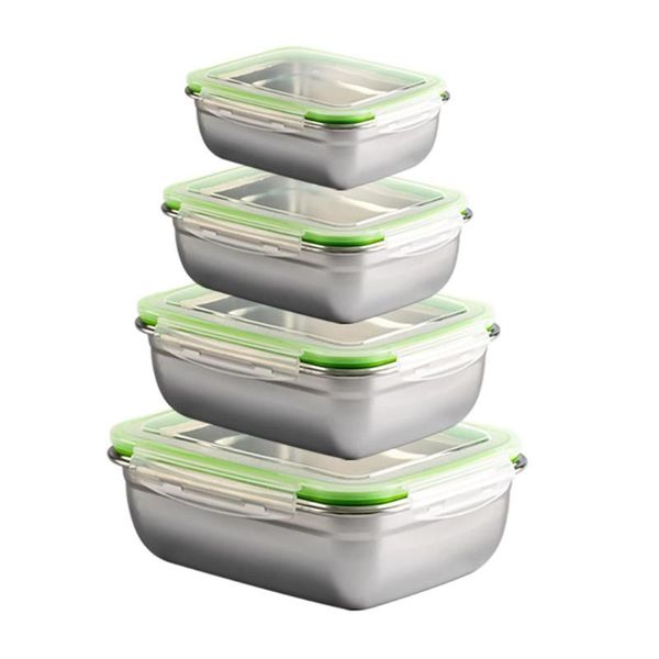 

dinnerware sets bento lunch box,stainless steel containers leakproof, metal for kids adults, 800ml, dishwasher safe, bpa