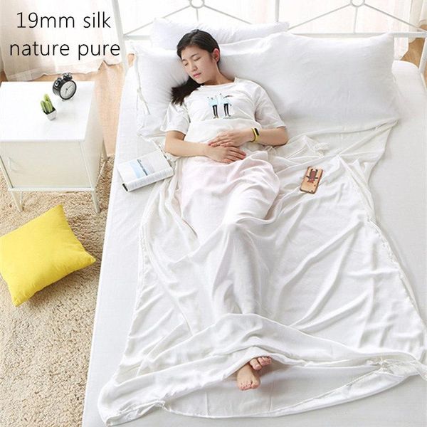 

sheets & sets 100% 19mm mulberry silk sleeping bag liner traveling camping sheet lightweight envelope with carry