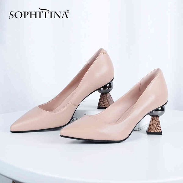 

sophitina women shoes fashion casual handmade ladies pumps black pointed toe strange style heel pumps women c851 210513