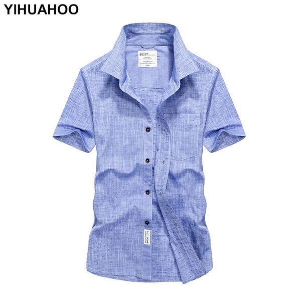 

summer shirt men business slim fit casual short sleeved camisa masculina vintage white cotton dress lm-55012 men's shirts, White;black