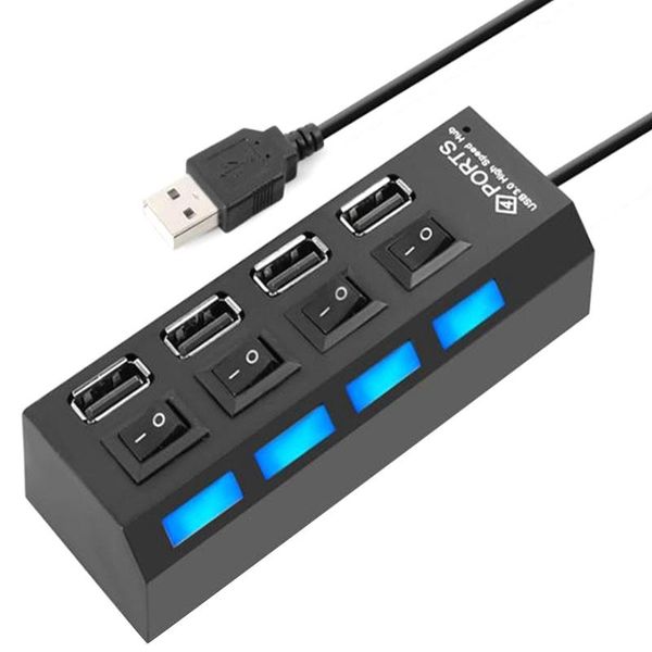 

hubs 4 ports usb hub splitter 2.0 led with on/off switches for tablet lapcomputer notebook