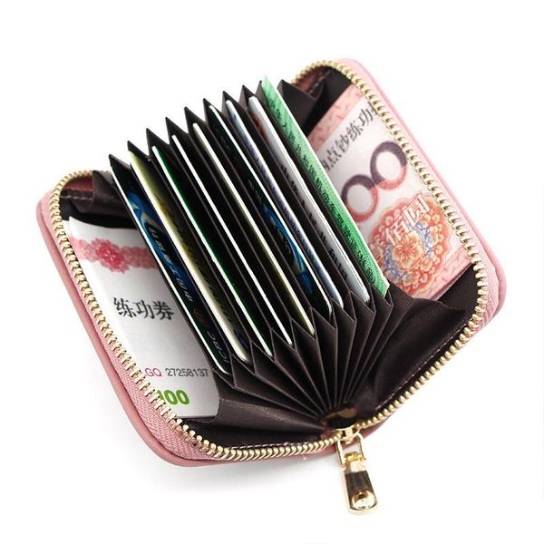 

card holders cute cartoon women leather case id cash holder student girls small wallet business cardholder purse for female, Brown;gray