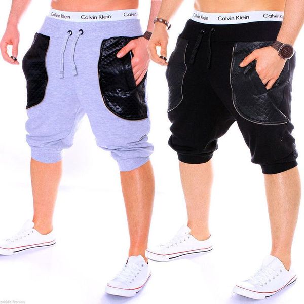 

summer men beach sweat shorts big pockets casual male active wear workout gym loose sports plus size 2021 men's, White;black