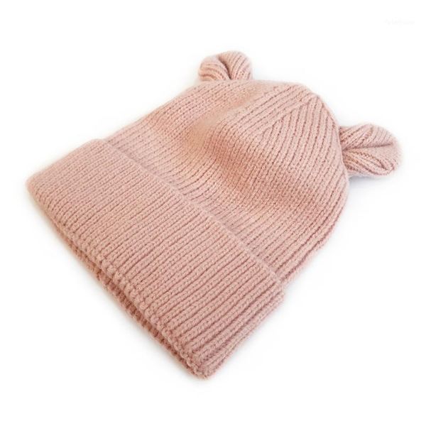 

caps & hats toddler fashion knitted wool 2021 autumn winter kids girls knitting children's boy cartoon ear warm accessories1, Yellow