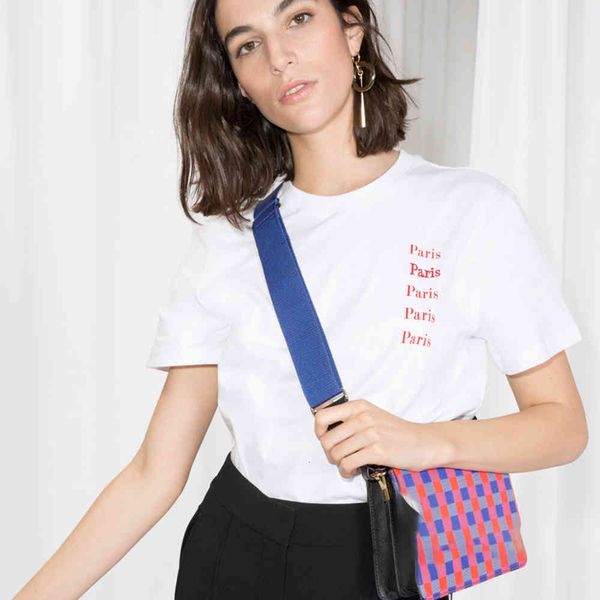 

t shirts embroidery women cotton letter print round collor short sleeve t shirt casual chic elegant retro tee wqeb, White