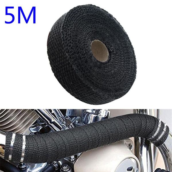 

motorcycle exhaust system 5m manifolds glass fiber thermal heat wrap car pipe insulation tape with stainless ties