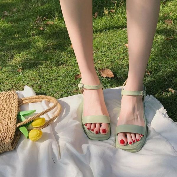 

sandals women platform wedge summer 2021 fashion chaussures casual calzado mujer black designer shoes zapatos buckle strap