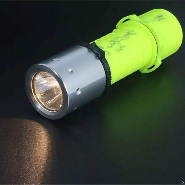 

diving scuba underwater 15m 18650x1 aaax3 battery 3 switch modes 1200lumens yellow light torch dive flash flashlights torches