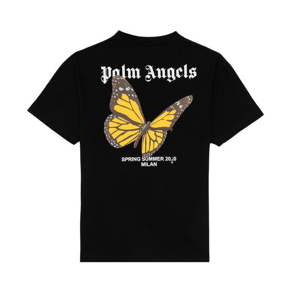 

brand meichao palm angcls butterfly short sleeve t-shirt, White;black