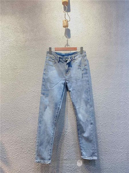 

21ss latest listin luxurys designer mens jeans summer thin design denim cotton vintage pants fashion slim-leg holes motorcycle biker light e, Blue