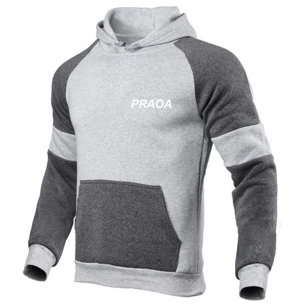 

men's hoodies & sweatshirts patchwork hooded sweatshirt clothing casual loose fleece warm streetwear male fashion autumn winter outwear, Black