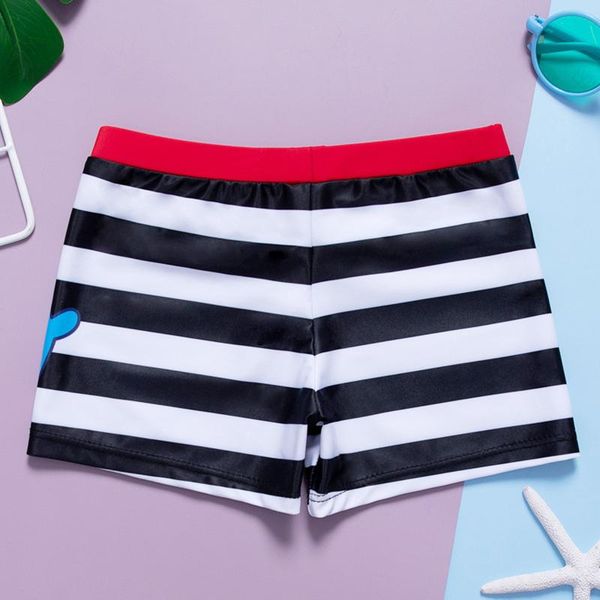 

one-pieces swimming trunks baby clothes swimsuit toddler kids boy summer stripe print swimwear beach pants children's est, Black