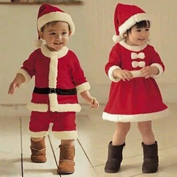 

jumpsuits infant winter baby dress christmas babytoddler girls cute santa claus cosplay costume boys long sleeve clothes, Blue