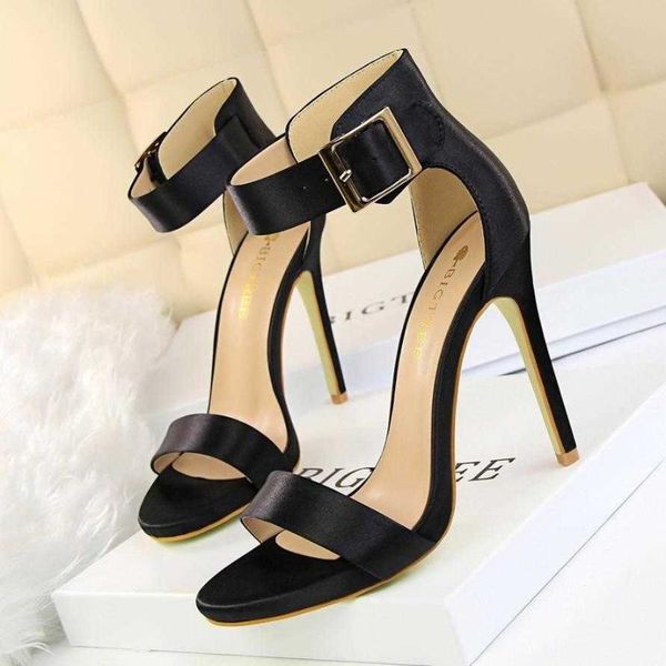 

sandals office ankle prom high-heeled 2021 heels slippers women shoes jelly plus size, Black