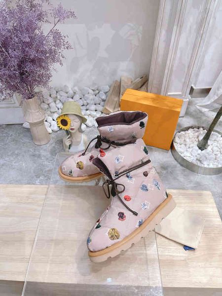 

dress shoes designer pillow comfortable ankle boots women winter snow bootss waterproof nylon upper thick-soled outdoor shoelace b, Black