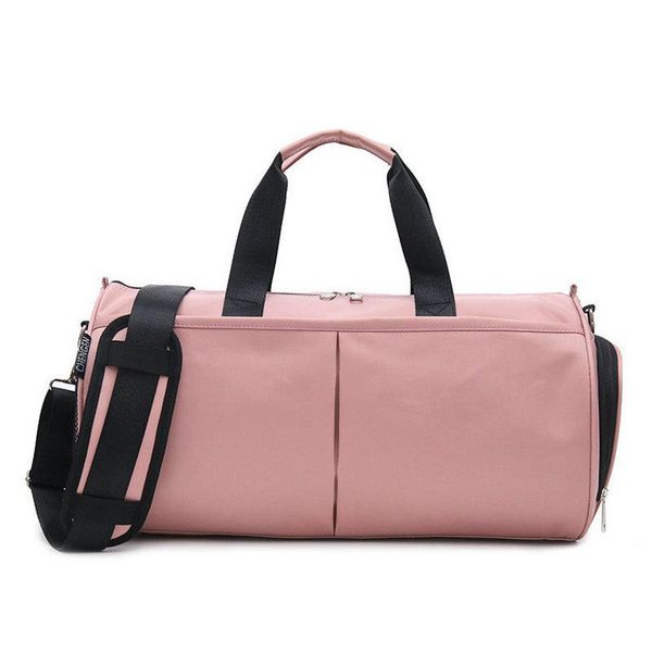 

women travel bag pink color shoulder bags weekend handbag sports fitness nylon tote waterproof messenger duffel