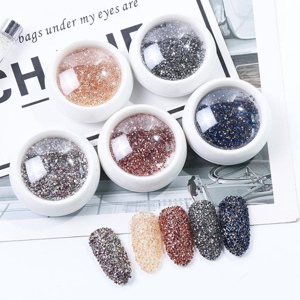 

nail art decorations 1440pcs zircon rhinestones for nails crystal mini caviar gold beads stones alloy accessories, Silver;gold