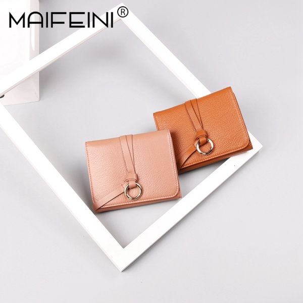 

bags wallet backpack 2021 korean creative round buckle hardware leather women's natural fall cow short, Black;red