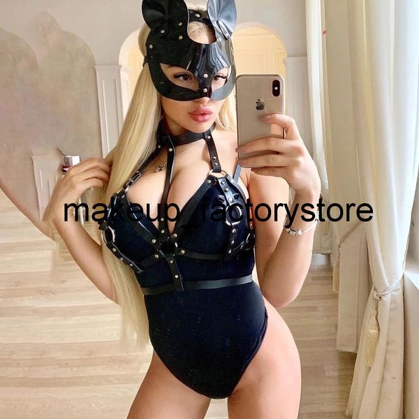 Massage Sex Frauen Spielzeug PU Leder BDSM Sexy Bondage Körper Brust Harness Gothic Körper Fetisch Unterwäsche Erotische Bondage Einstellbar dessous