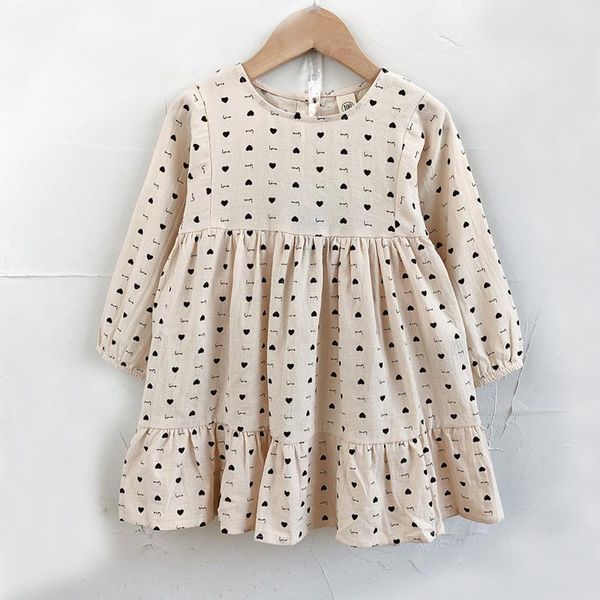 

baby girl dress christmas girls spring autumn love long sleeve round neck princess for girl's dresses, Red;yellow
