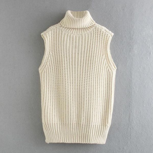 

women's sweaters fashion women turtleneck knitted vest sweater female sleeveless pullover casual lady loose sw1351, White;black