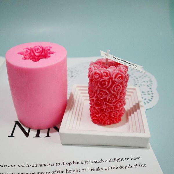 

craft tools 3d rose flower candle silicone mold diy gypsum mould shape soap molds