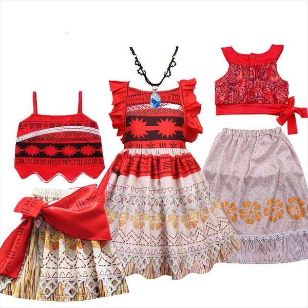 

3 10 years girls summer girl dresses vaiana moana costume children halloween birthday party outfit clothes kids carnival fancy, Red;yellow