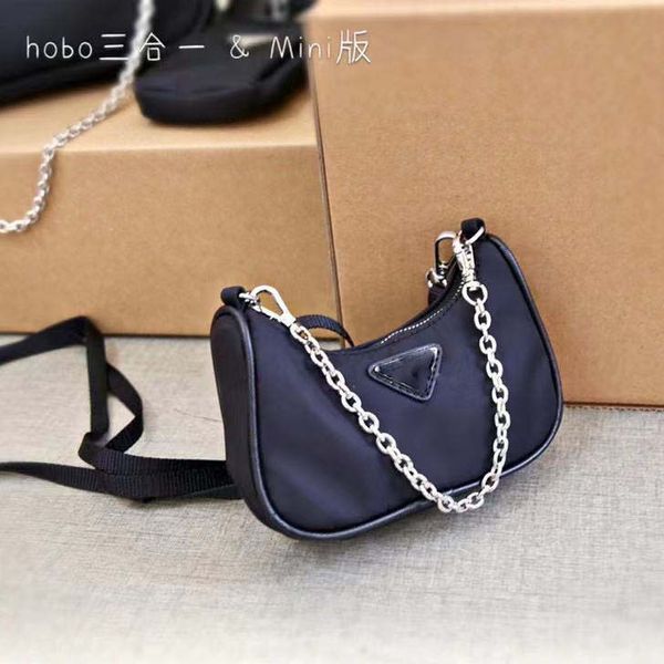 

luxurys designers bag 2021 new hobo three in one chain messenger canvas women's mini bag crescent tooth bag ysj