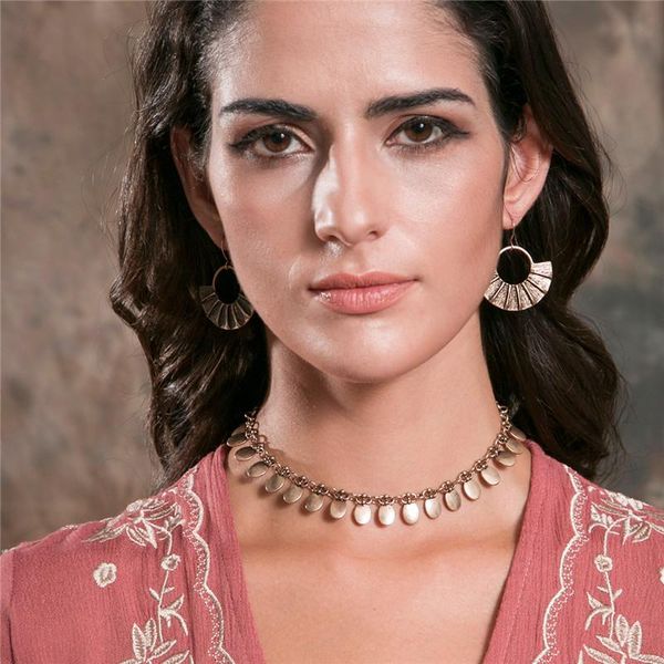 

chokers fashion punk retro simple collar choker necklace women bohemia vintage statement wholesale maxi 2021 ethnic jewelry, Golden;silver