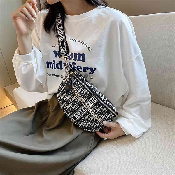 

breast bag women's autumn new fashion canvas waist leisure versatile wide shoulder belt messenger purse black friday