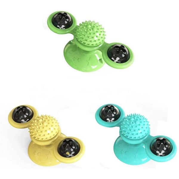 

cat toys windmill for cats puzzle whirling turntable with brush play game kitten interactive supplies pet 3pa