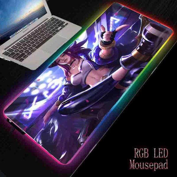 

mouse pads & wrist rests xgz anime pad rgb fashion beauty pattern led usb lighting backlight rainbow computer keyboard desk mat