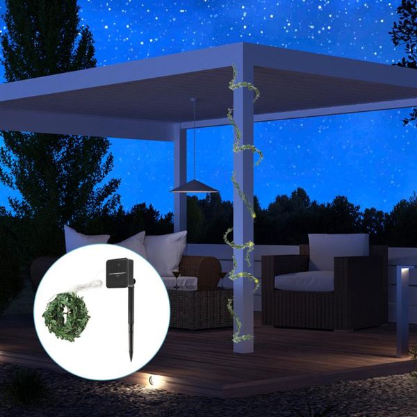 

solar lamps leaf rattan string lights outdoor decorative garden for lawn patio