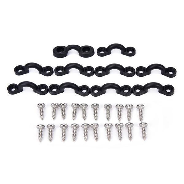 

est 10pcs nylon bungee deck loops tie down pad eye with screws for boat kayak rigging kit rafts/inflatable boats