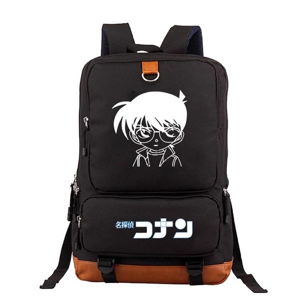 

backpack detective conan printing schoolbag lapanti-theft male travel casual mochila