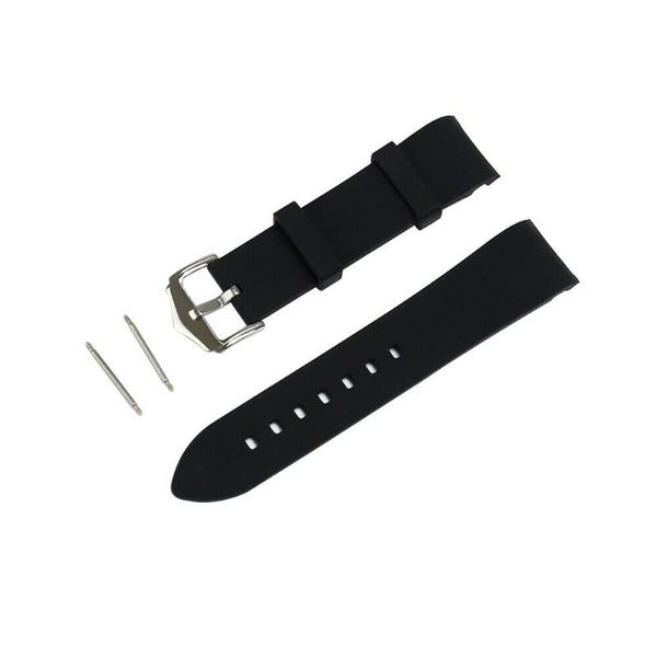 

watch bands 22mm black orange silicone curved end dive strap band bracelet fit for skx007, Black;brown