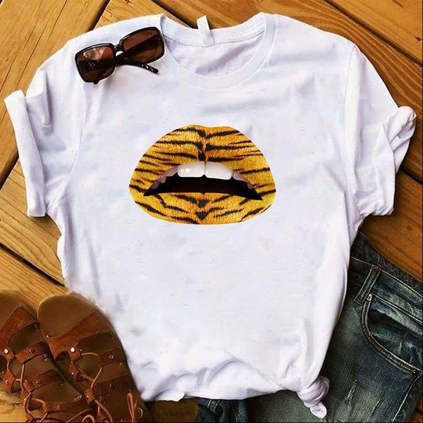 

women t womens shirts summer cartoon tiger strip graphic tee shirt femme ladies printed tshirt female clothes, White